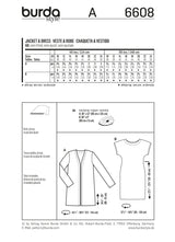 Boss n ° 6608 Burda: jacket without closure