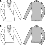 Patrón N ° 6838: Camiseta Efecto drapeado de mangas largas