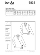 Patrón N ° 6838: Camiseta Efecto drapeado de mangas largas