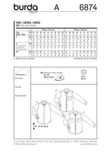 Patron n ° 6874: men's shirt with collar variants