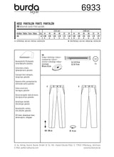 Patrón N ° 6933: pantalones para hombres
