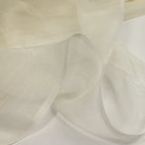 100% ecru iridescent striped silk veil