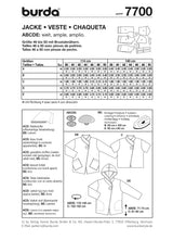 Patron n ° 7700: jacket and pants