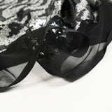 Tulle Sequin black and silver rooster