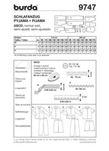 Patrón N ° 9747: pijama
