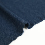 Jersey de algodón cepillado de doble cara azul marino