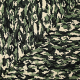Green camouflage printed cotton poplin