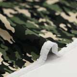 Green camouflage printed cotton poplin