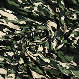 Green camouflage printed cotton poplin