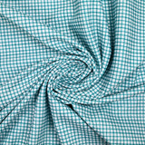 Cotton grid print duck white background