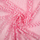 White chevron polyester lace with pink background