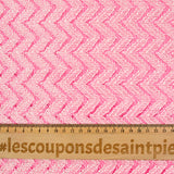 White chevron polyester lace with pink background