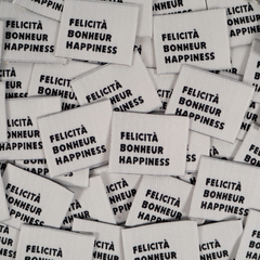 Étiquettes tissées  "Felicità" x 5