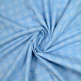 Blue checkered polycotton poplin