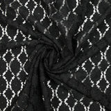 Dentelle polyester nuage de fleur noire