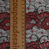 Fine two-tone red and black polyester lace