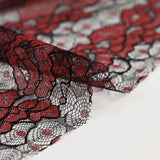 Fine two-tone red and black polyester lace