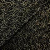 Polyester lace gold flowers embroidered black lurex