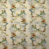 Voile de algodón y seda con estampado floral de lúrex sobre fondo crudo