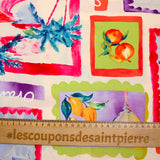 Seaside printed viscose with ecru background