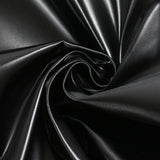 Black waxed stretch duchess satin