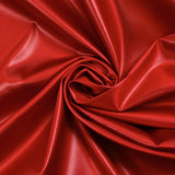 Red waxed stretch duchess satin