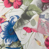 Cotton printed field of poppies off-white background