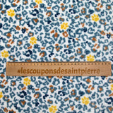 Yellow and ice blue leopard print comforter fleece