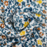 Yellow and ice blue leopard print comforter fleece