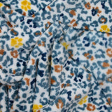 Yellow and ice blue leopard print comforter fleece