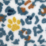 Yellow and ice blue leopard print comforter fleece