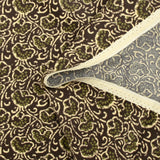 Indian printed cotton corduroy Mizoram brown background