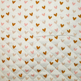Coton matelassé double face Aurora pois et cœurs fond blanc au mètre