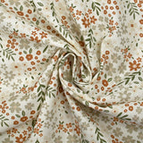 Cotton printed with Ilona flowers off-white background