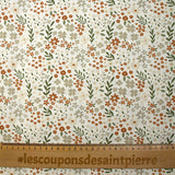 Cotton printed with Ilona flowers off-white background