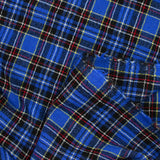 100% wool tartan cheesecloth blue background
