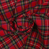 Étamine de 100% laine tartan fond rouge