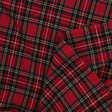 Étamine de 100% laine tartan fond rouge