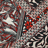 Cotton palm tree print black and red white background