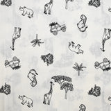 Linen and cotton safari print white background