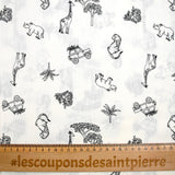 Linen and cotton safari print white background
