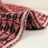 Tweed polialgodón coral fondo negro
