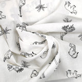 Linen and cotton safari print white background