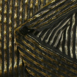 Lurex striped devoré silk velvet black background