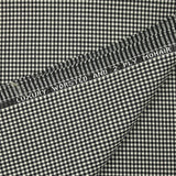 Tissu tailleur laine et mohair mini vichy blanc cassé et noir