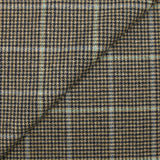 100% lana cuadros pata de gallo verde y azul fondo beige