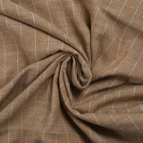 Maud polyviscose and striped linen biscuit brown background