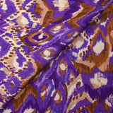 Purple mist ikat printed woven polyester