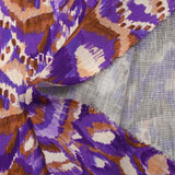 Purple mist ikat printed woven polyester