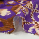 Purple mist ikat printed woven polyester
